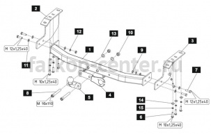 Фаркоп Baltex для MITSUBISHI ASX 2010-2019г. Артикул 14.1905.08