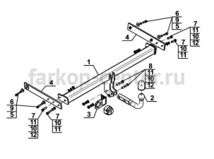 Фаркоп Steinhof для AUDI Q3 2011-2019г. Артикул A-096