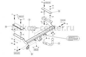 Фаркоп Bosal Russia для CHEVROLET AVEO 2002-2012. Артикул 5257-A