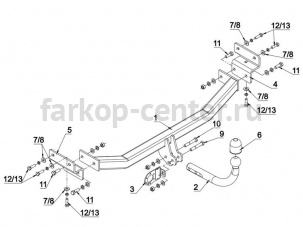 Фаркоп Auto-Hak для KIA CEED хэтчбек 2007-2012. Артикул T 52