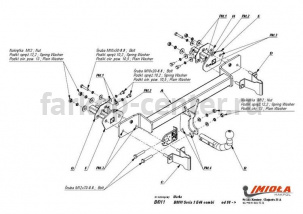 Фаркоп Imiola для BMW 3-SERIES E46 1998-2005. Артикул B-011