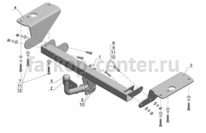 Фаркоп Avtos для TOYOTA COROLLA E140/E150 2007-2013. Артикул TY18