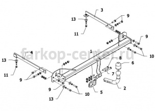 Фаркоп Auto-Hak для CHEVROLET AVEO 2012-2019г. Артикул X 25