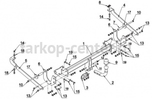 Фаркоп Auto-Hak для CITROEN JUMPY 2006-2016. Артикул R 40