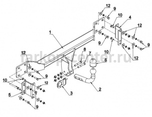 Фаркоп Auto-Hak для BMW 5-SERIES E60/E61 2003-2010. Артикул B 12