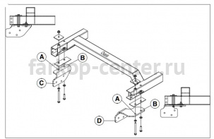 Фаркоп Brink для SSANG YONG REXTON 2006-2012. Артикул 484800