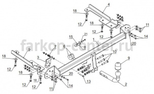 Фаркоп Auto-Hak для HONDA CR-V 2012-2017. Артикул Y 39
