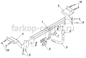 Фаркоп Auto-Hak для KIA VENGA 2009-2019г. Артикул T 58