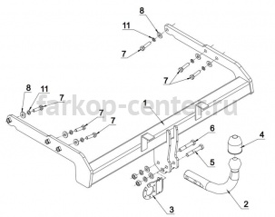 Фаркоп Auto-Hak для FORD S-MAX 2006-2015. Артикул C 49