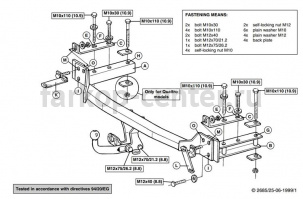 Фаркоп Brink для AUDI A4 1994-2000. Артикул 268500