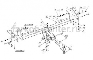 Фаркоп ДЗК для NISSAN NAVARA D40 2005-2015. Артикул RA491