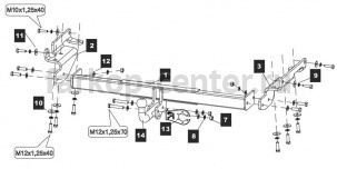 Фаркоп Baltex для NISSAN MURANO Z51 2008-2015. Артикул 15.9002.12