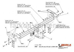 Фаркоп Imiola для VOLVO V70 2000-2007. Артикул V-009