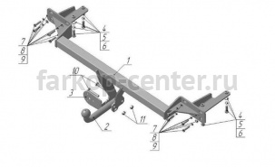 Фаркоп Avtos для NISSAN ALMERA CLASSIC 2006-2012. Артикул NS14