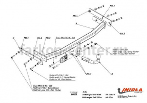 Фаркоп Imiola для AUDI A3 2003-2012. Артикул W-028