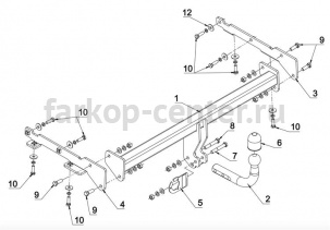 Фаркоп Auto-Hak для NISSAN NOTE 2014-2019г. Артикул V 74
