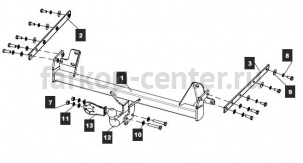 Фаркоп Baltex для SUBARU OUTBACK 2015-2019г. Артикул 22.2894.12