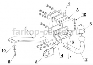 Фаркоп Auto-Hak для SAAB SAAB 9.3 2002-2012. Артикул SA 01