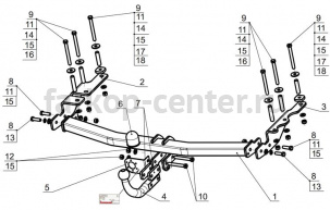 Фаркоп Bosal Russia для DONGFENG H30 CROSS 2015-2019г. Артикул 9012-A