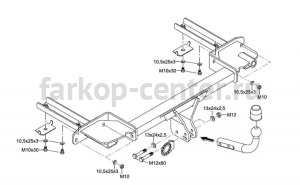 Фаркоп Westfalia для CHEVROLET CRUZE универсал 2013-2015. Артикул 314469600001