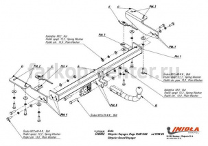 Фаркоп Imiola для CHRYSLER VOYAGER 1996-2001. Артикул CH-002