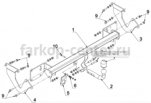 Фаркоп Auto-Hak для PEUGEOT EXPERT 2016-2019г. Артикул P 44