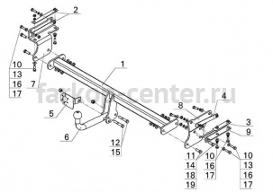 Фаркоп Avtos для NISSAN QASHQAI J11 2014-2019г. Артикул NS25