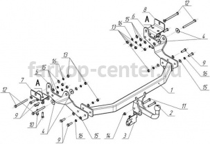 Фаркоп Avtos для HYUNDAI H1 STAREX 2008-2019г. Артикул HY26