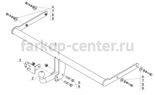 Фаркоп Avtos для VOLKSWAGEN POLO 5 седан 2010-2019г. Артикул VW33