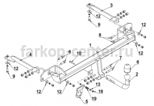 Фаркоп Auto-Hak для OPEL MOKKA 2012-2019г. Артикул E 58