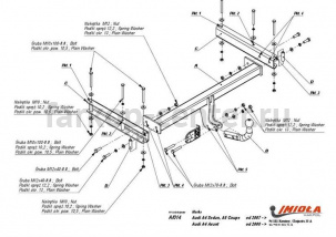 Фаркоп Imiola для AUDI A4 2007-2015. Артикул A-014