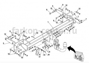 Фаркоп Auto-Hak для MERCEDES-BENZ R-CLASS W251 2006-2014. Артикул D 51V