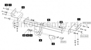 Фаркоп Baltex для KIA SPORTAGE 2010-2015. Артикул 11.1924.12