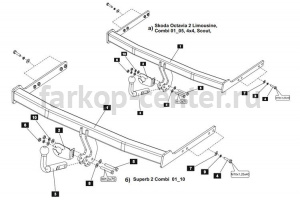 Фаркоп Baltex для SKODA OCTAVIA A5 2004-2013. Артикул 21.1996.12