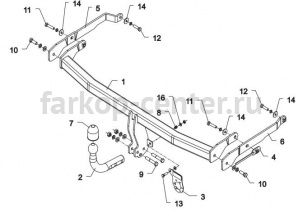 Фаркоп Auto-Hak для RENAULT SCENIC 2 2003-2009. Артикул G 45