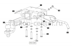 Фаркоп Baltex для VOLKSWAGEN AMAROK 2010-2019г. Артикул 26.1945.31
