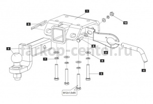 Фаркоп Baltex для VOLKSWAGEN AMAROK 2010-2019г. Артикул 26.1945.31