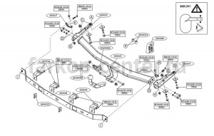 Фаркоп Brink для VOLKSWAGEN CADDY 2004-2019г. Артикул 565000