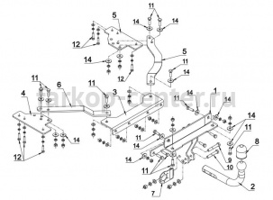 Фаркоп Auto-Hak для VOLVO S40 2004-2012. Артикул L 23