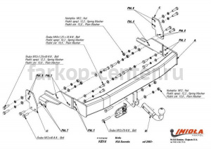Фаркоп Imiola для KIA SORENTO 2002-2006. Артикул K-014