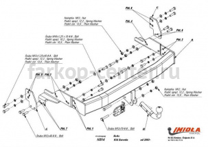 Фаркоп Imiola для KIA SORENTO 2002-2006. Артикул K-014