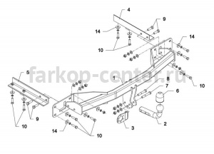 Фаркоп Auto-Hak для OPEL MERIVA B 2010-2019г. Артикул E 55