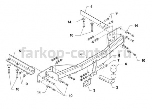 Фаркоп Auto-Hak для OPEL MERIVA B 2010-2019г. Артикул E 55