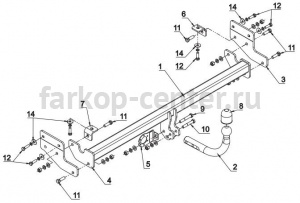 Фаркоп Auto-Hak для KIA SOUL 2014-2019г. Артикул T 70