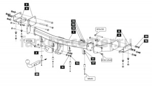 Фаркоп Baltex для HYUNDAI SANTA FE  2006-2012. Артикул 10.1970.12