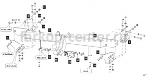 Фаркоп Baltex для HYUNDAI SOLARIS 2010-2017. Артикул 10.2862.12