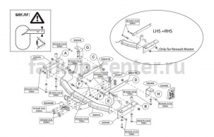 Фаркоп Brink для OPEL MOVANO B 2010-2019г. Артикул 532400