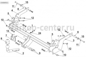 Фаркоп Auto-Hak для RENAULT LAGUNA 2001-2007. Артикул G 38