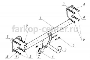 Фаркоп Avtos для BMW X5 E70 2007-2013. Артикул BM02