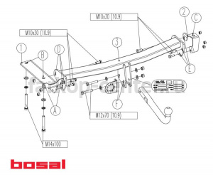 Фаркоп Bosal для LAND ROVER FREELANDER 2006-2015. Артикул 044-321
